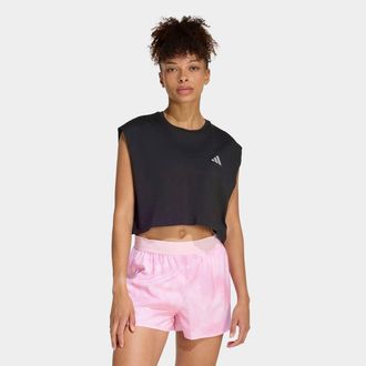 adidas Laufshirt ADIDAS PERFORMANCE ADI365 RUNNING ESSENTIALS CROP, Damen, Gr. XXL, schwarz, Obermaterial: 100% Baumwolle, Rundhals, Shirts Laufshirt