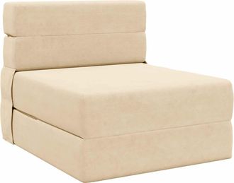 vidaXL Sof&aacute; Cama Plegable Crema 70 X 80 X 60 Cm Tela Vidaxl
