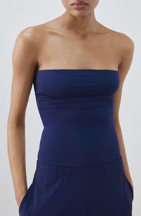 Mango Stretch Tube Top in Blue at Nordstrom, Size Small