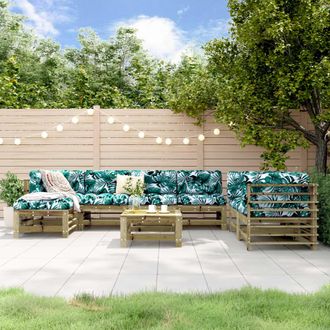 vidaXL Vidaxl - Juego De Muebles De Jard&iacute;n 8 Pzas Madera De Pino Impregnada