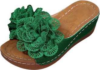 Generic Ladies Wedge Slippers Casual Open Toe Summer Sandals Stylish Comfortable Breathable Versatile Wide Fit Slip On Slippers Beach Leisure