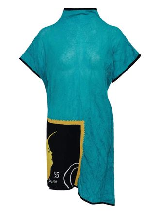 Kiko Kostadinov Promina panelled short-sleeve top - Blue