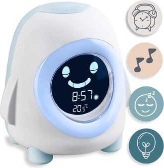 OEM Reloj Despertador Infantil Con Luz Nocturna, M&uacute;sica E Iluminaci&oacute;n, Entrenador Para Despertar Y Dormir, Ayuda Para Dormir Para Ni&ntilde;os Y Ni&ntilde;as (azul)