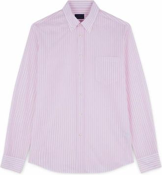 Paul & Shark Gestreept katoenen J-Fit overhemd - Heren - Casual Overhemden - Roze - XL - Katoen - Overhemden