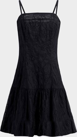 Marie Oliver Anita Embroidered Flounce Cotton Organza Mini Dress
