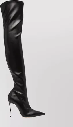 Casadei leather thigh-high stiletto boots