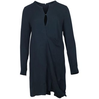 Acne Studios Keyhole Neckline Dress in Navy Blue Viscose