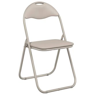 vidaXL Silla Plegable 8 Uds. Cuero Sint&eacute;tico Arena 48 X 43,5 X 81 Cm Vidaxl