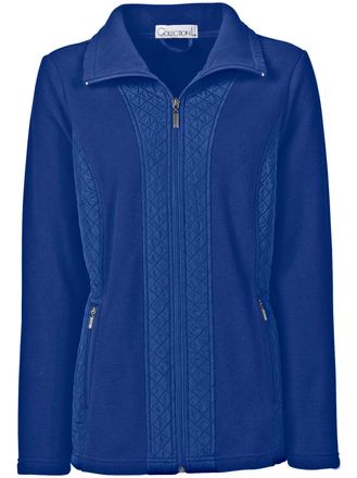 Casual Looks Fleecejacke CASUAL LOOKS, Damen, Gr. 36, blau (royalblau), 100% Polyester, unifarben, figurumspielend, Jacken Fleecejacke