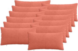 vidaXL Funda De Almohada 12 Pcs Almelo Rojo Naranja 40 X 80 Cm Pana Vidaxl