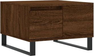 vidaXL Vidaxl - Mesa de centro madera contrachapada roble marrón 55x55x36,5 cm
