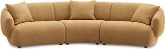 Castlery Auburn Curve Sofa Customized, Caramel, Machine Washable, Modular, Brown, Castlery