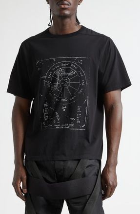 Rick Owens Temple Brad Cotton Graphic T-Shirt in Black/Milk at Nordstrom, Size X-Large