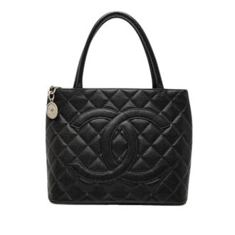 Chanel Pre-owned Handbags, female, Black, Size: ONE SIZE Pre-owned Medallion Tote