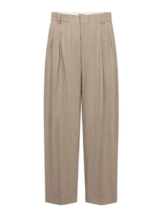 Gianvito Rossi Noa Crop Business Linen Pants