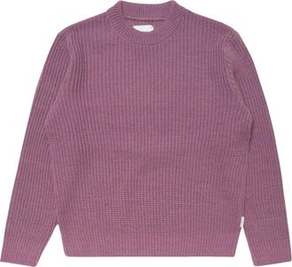 Edwin Nix Sweater - Heren - Ronde hals truien - Paars - M - Wol - Truien & Vesten