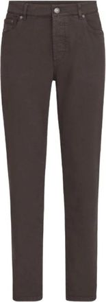 Brunello Cucinelli Traditionele Vijf-Pocket Broek - Heren - Jeans - Bruin - Maat: L Katoen