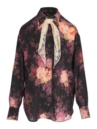 Zimmermann Illustration Lace Scarf Shirt