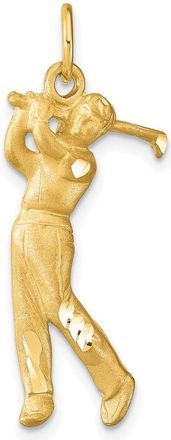 Diamond2Deal 10k Yellow Gold Golfer Charm