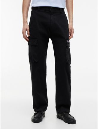 Tommy Hilfiger Mens Tommy Jeans Straight Cargo Pant - Black - 29W x 30L