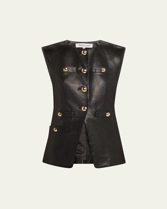 Veronica Beard Tamara Leather Vest