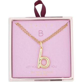 Leith Lowercase Initial Bubble Pendant Necklace in B- Gold at Nordstrom Rack