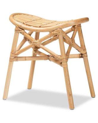 Baxton Studio Elgon Rattan Footstool