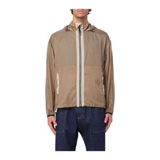 Premiata Light Jackets, male, Brown, XL, Hooded Windbreaker Jacket