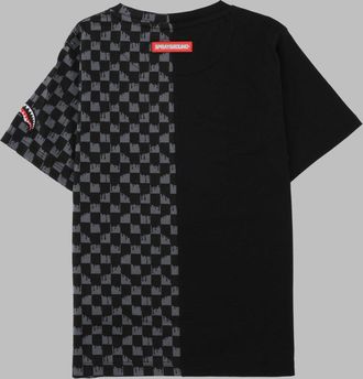 Sprayground Split Checkered Design T-Shirt - Multicolor