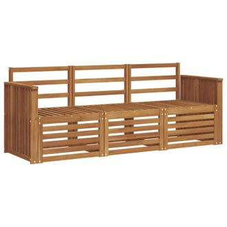 vidaXL Juegos De Sof&aacute;s 3 Pcs Natural Madera De Acacia S&oacute;lida Vidaxl