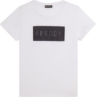 Freddy T-shirt con strass e inserto in mesh