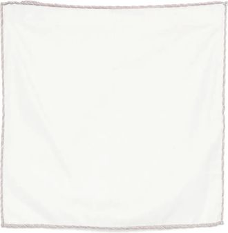 Eleventy Katoenen pochet met contrasterende afwerking - Wit