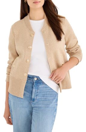 Nic+Zoe Knit Bomber Jacket in Jute at Nordstrom, Size Xx-Large