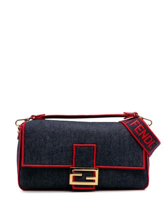 Fendi 2010-2025 Large Denim Baguette satchel - Blue