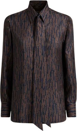 Kiton Zijden overhemd met vloeiende elegantie - Dames - Overhemden - Veelkleurig - M - Overhemden