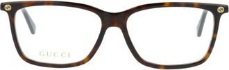 Gucci GG0094O007 Tortoiseshell Acetate Rectangle Eyeglasses - Brown