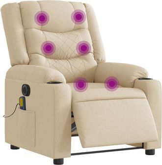 vidaXL Vidaxl - Sillón reclinable de masaje eléctrico tela color crema
