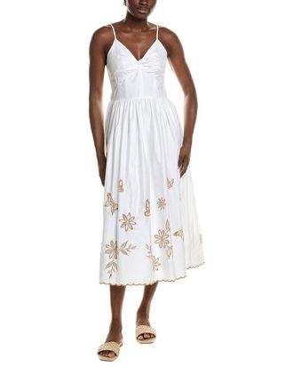 CeCe by Cynthia Steffe Cece Spaghetti Strap Twist Bodice Midi Dress
