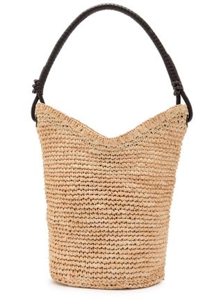 Staud Lani Leather and Raffia Bucket bag - Natural - One Size