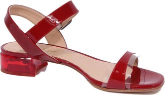Unisa Rode Lakleren Sandaal Donova Stijl - Dames - Sandalen met hakken - Rood - 35 EU - Schoenen