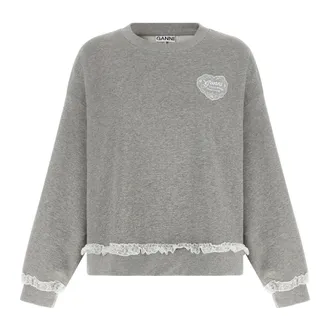 Ganni Dames, Sweatshirts & Hoodies, Grijs, Maat: S Katoen
