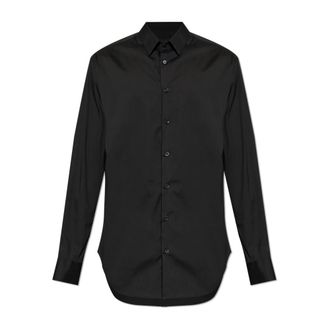 Giorgio Armani Formal Shirts, male, Black, Size: 3XL Stretch Fabric Shirt with Collar Stays