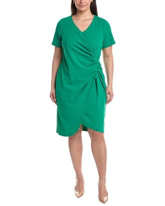 Tahari by ASL Plus Crepe Tucked Mini Dress
