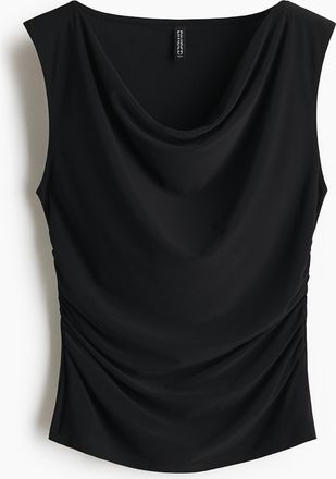 H&M Drapiertes Tanktop aus Jersey - Schwarz