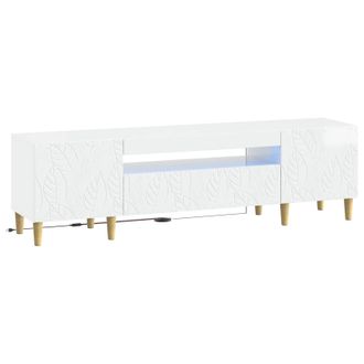 vidaXL Mueble De Tv Led Blanco Brillante Madera De Ingenier&iacute;a Vidaxl