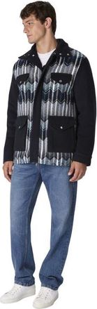 Missoni Field Jacket With Zigzag Pattern in Black & Blue at Nordstrom, Size Xx-Large
