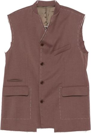 Costumein Arny Waistcoat - Heren - Gillet - Paars - M - Wol - Kostuums