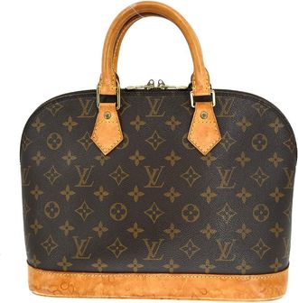 Louis Vuitton Alma Handbag Monogram Canvas Brown Canvas Handbag (Pre-Owned)