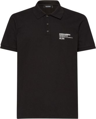 Dsquared2 logo-print cotton polo shirt - men - Cotton - S - Black