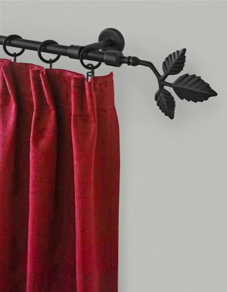 Garesa Gardinenstange »RUSTIKA« Ø 16 mm 1 läufig-läufig Wunschmasslänge rustikale Vorhanggarnitur, verlängerbar, m. Ringe, Endk. Blatt